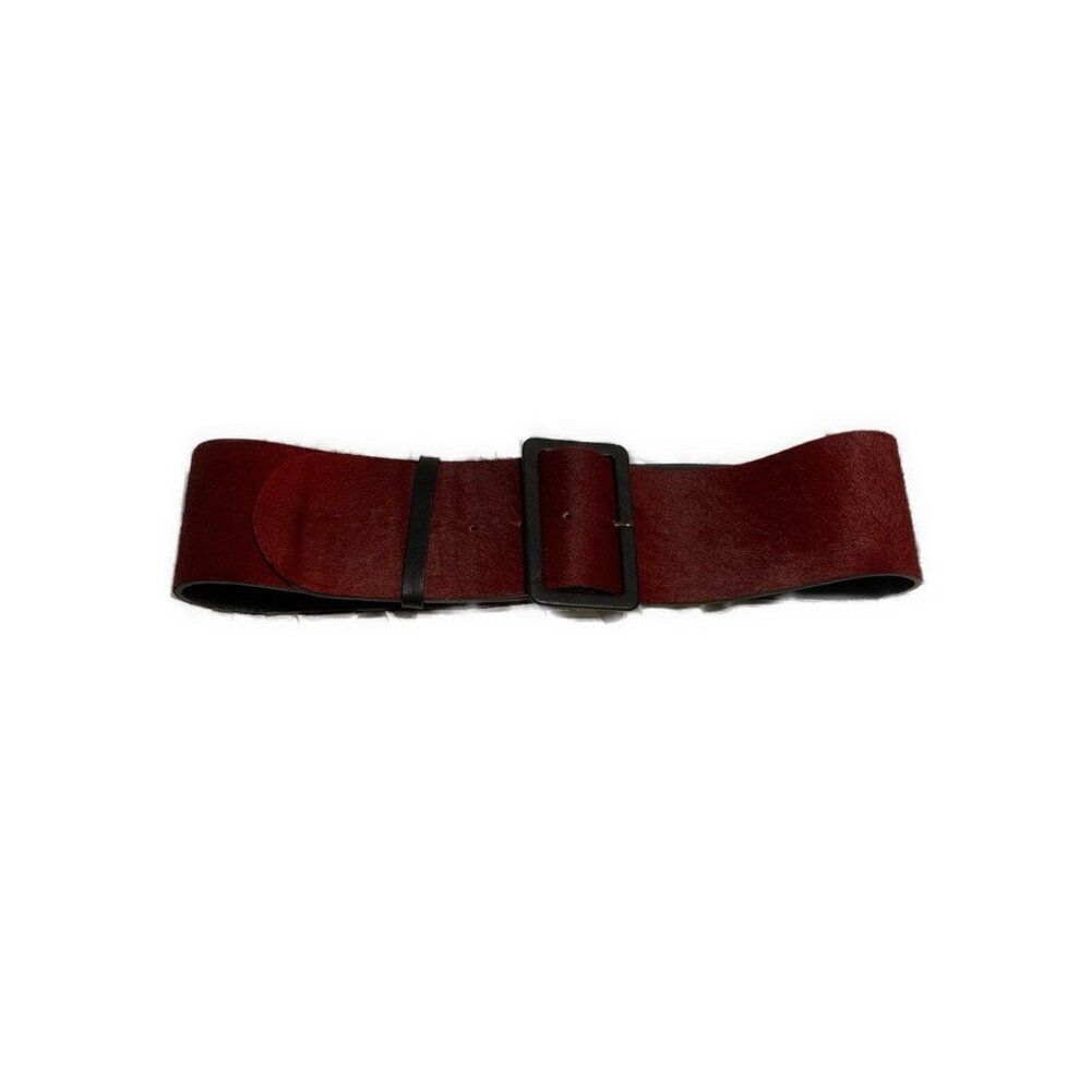 gerard darel RARE Wine Red Fur Leather Chunky Belt